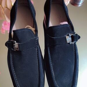 Men's Black Suede Loafers
